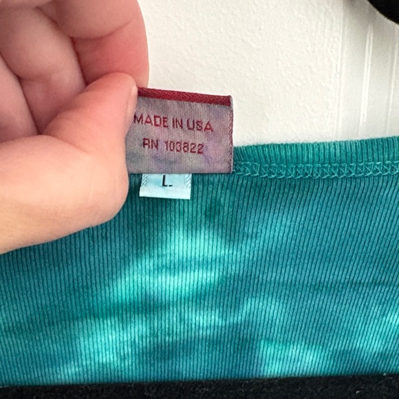 Glima Teal Tie-Dye 3/4 Sleeve Top - Picture 3 of 5
